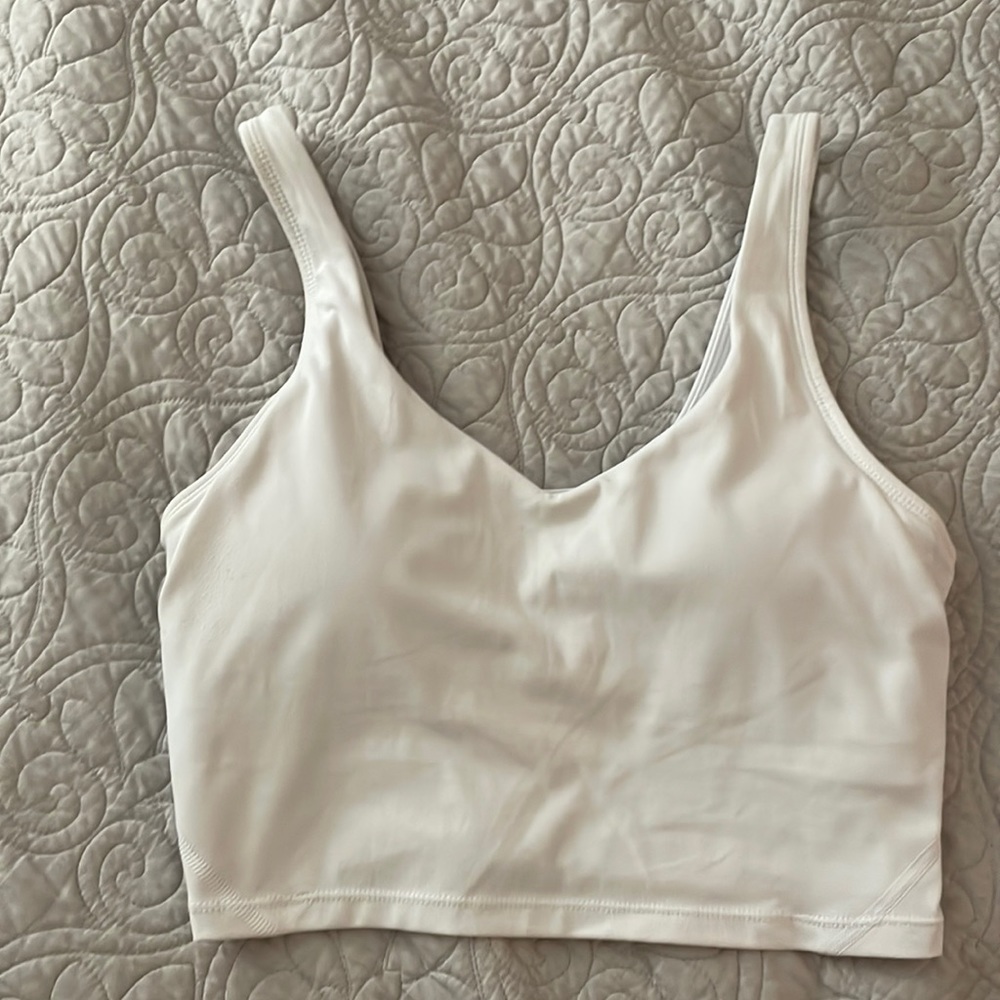 White longline sports bra